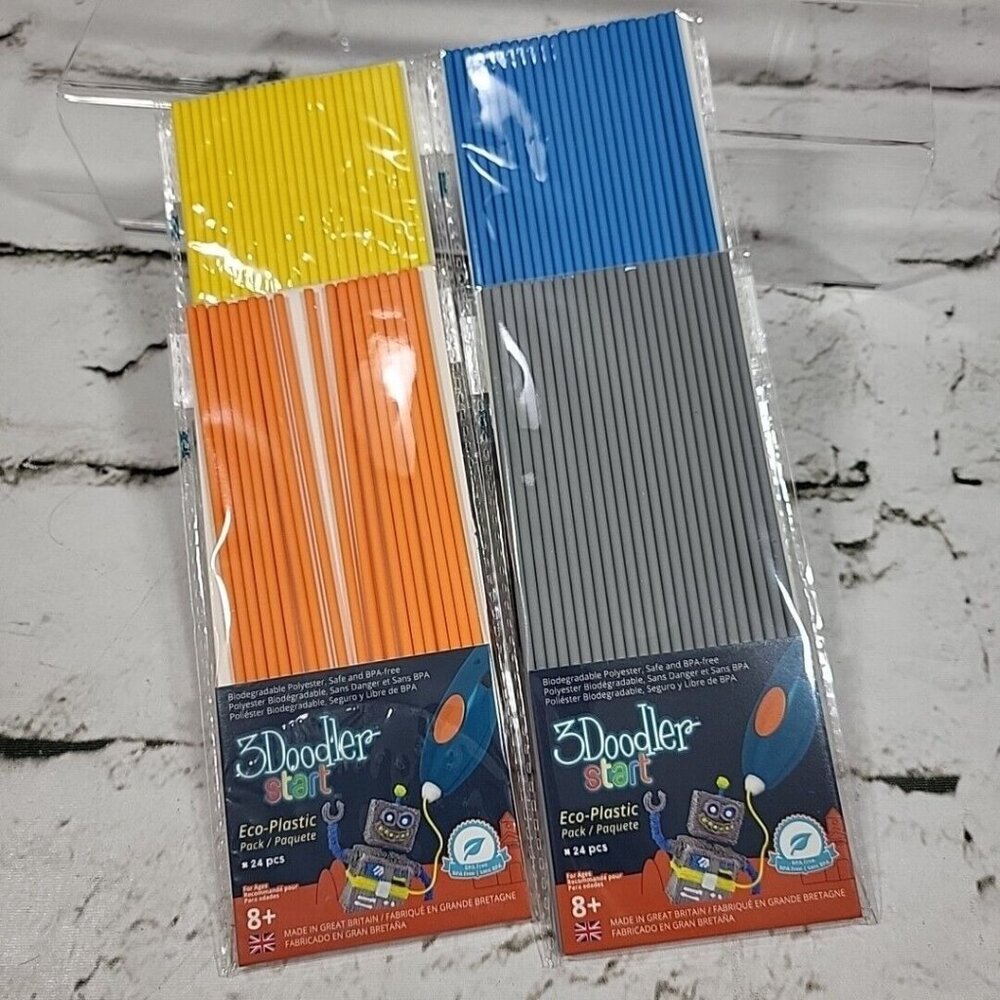 3Doodler Start Refill Plastic Packs For 3D Pen 3 Full Packs 1 Partial‎